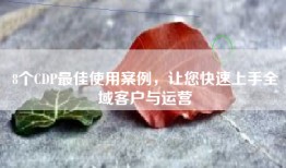 8个CDP最佳使用案例，让您快速上手全域客户与运营