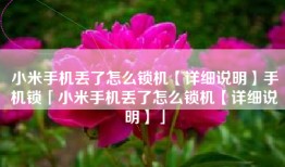 小米手机丢了怎么锁机【详细说明】手机锁「小米手机丢了怎么锁机【详细说明】」