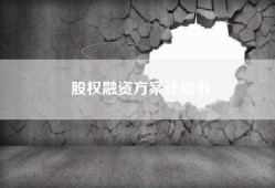 股权融资方案计划书