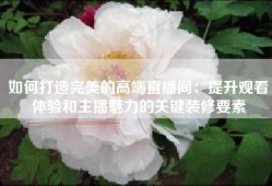 如何打造完美的高端直播间：提升观看体验和主播魅力的关键装修要素