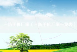 三防手机厂家（三防手机厂家一览表）