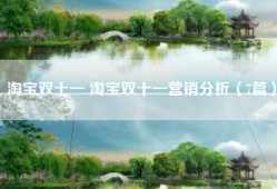 淘宝双十一 淘宝双十一营销分析（7篇）