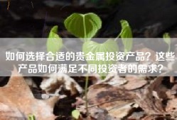 如何选择合适的贵金属投资产品？这些产品如何满足不同投资者的需求？