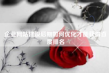 企业网站建设后期如何优化才能获得百度排名