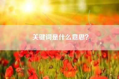 关键词是什么意思？