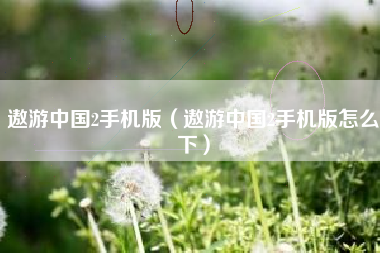 遨游中国2手机版（遨游中国2手机版怎么下）