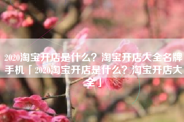 2020淘宝开店是什么？淘宝开店大全名牌手机「2020淘宝开店是什么？淘宝开店大全」
