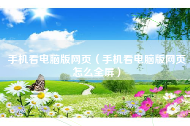 手机看电脑版网页（手机看电脑版网页怎么全屏）
