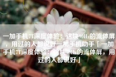 一加手机7T深度体验：这块90Hz的流体屏，用过的人都说好一加手机助手「一加手机7T深度体验：这块90Hz的流体屏，用过的人都说好」